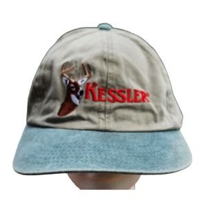 Kessler Hat Green Snapback Adjustable Baseball Cap Embroidered Logo & Deer Head